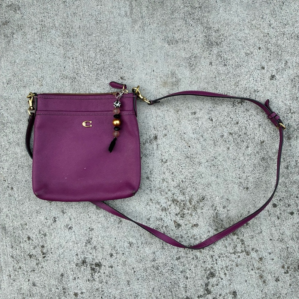 Coach Purple Crossbody Bag with Charm